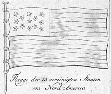 Line drawing of flag in Sprengel's Year Book
